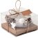 Portavelas navideño bougie con ornamentos y caja de regalo Blanco
