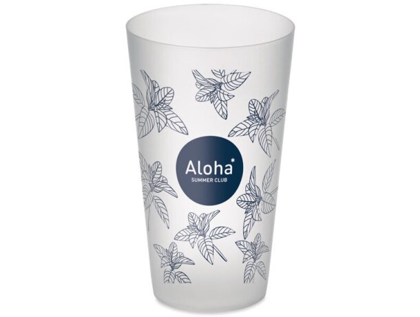 Vaso de plástico reutilizable de polipropileno 550ml Festa CUP Blanco transparente detalle 2