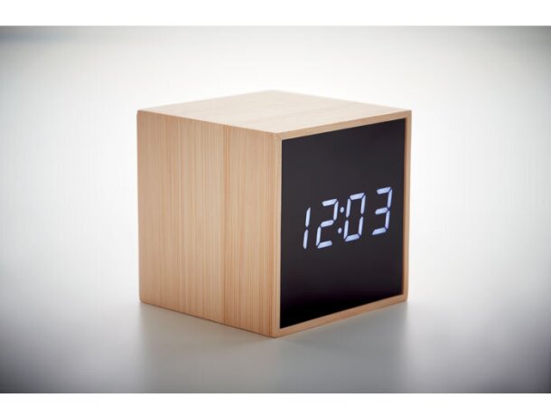 Reloj despertador y temperatura Mara Clock Madera detalle 6