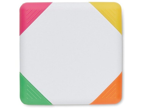 Subrayador cuadrado con cuatro colores blanco barato