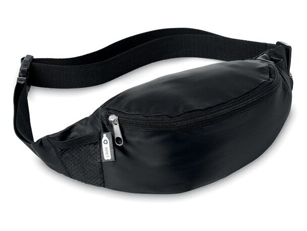 Riñonera Hulabag RPET 210D negra con correa ajustable 38x12cm Negro detalle 3