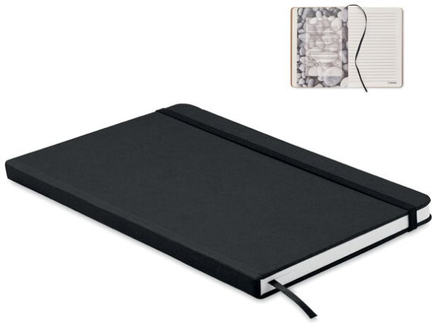 Libreta Stein A5 papel piedra reciclado con banda elástica Beige detalle 6