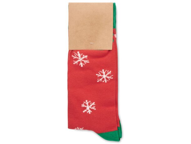 Par de calcetines de Navidad M Joyful M Rojo detalle 1