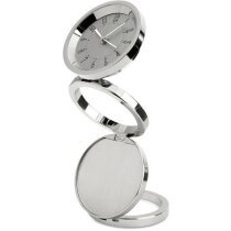 Reloj de sobremesa plegable de metal personalizado plateado brillante Reloj de sobremesa plegable de metal personalizado plateado brillante