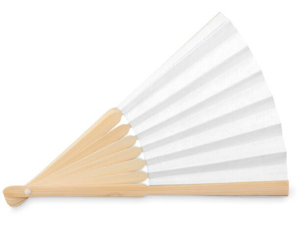 Abanico de bambú Fanny Paper Blanco detalle 9