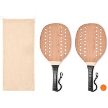 Set tenis playa palisandro pelota bolsa algodón