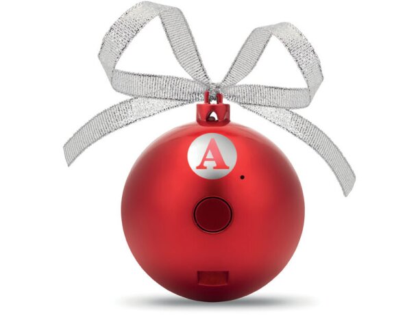 Altavoz bola de navidad Jingle Ball promocional fácil conexión inalámbrica Rojo detalle 2