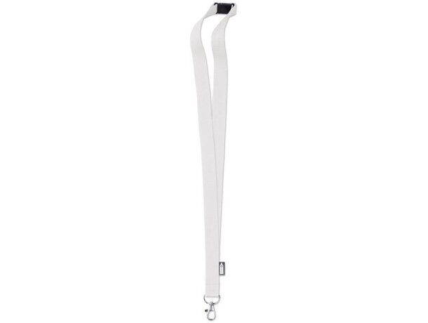 Lanyard de RPET 20 mm Lany Rpet Blanco detalle 10