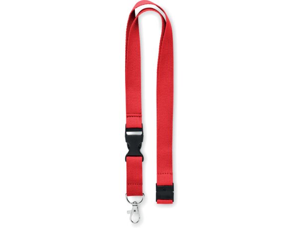 Lanyard con mosquetón 20mm Lannycot Rojo detalle 5