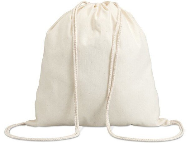 Mochila básica con cordones beige personalizado