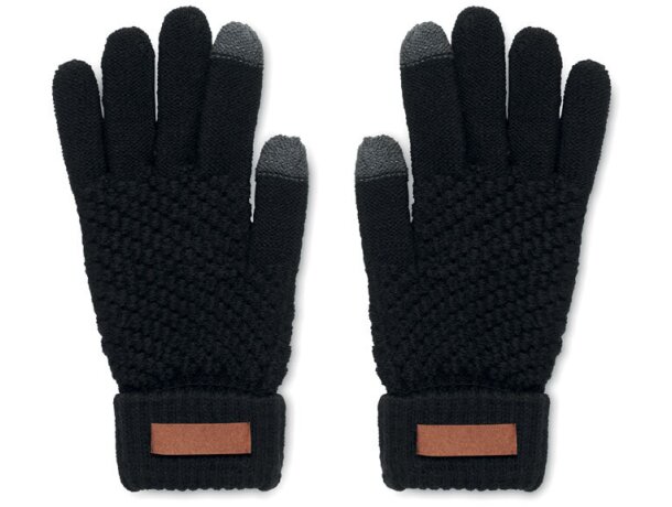 Guantes Takai táctiles RPET reciclado unisex para smartphone Negro detalle 4