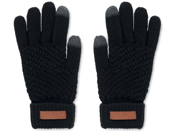 Guantes táctiles de RPET Takai Negro detalle 4