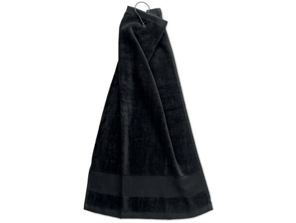 Toalla Golf Hitowgo Algodón 350gr Anilla Cobre para Colgar Negro Blanco detalle 10