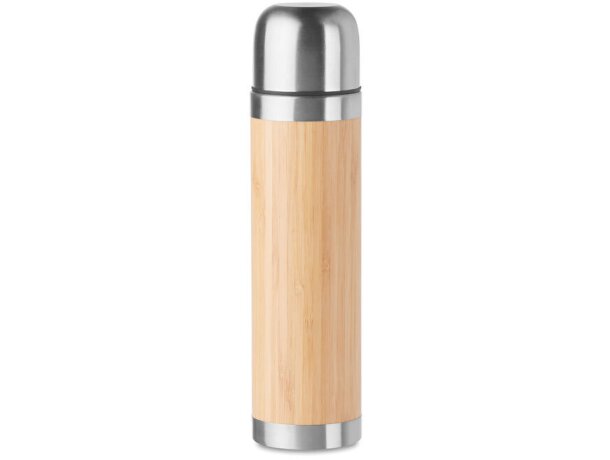 Termo Chan Bamboo 400ml acero inoxidable y bambú natural Madera detalle 5
