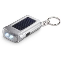 Llavero con linterna de energia solar personalizado plateado mate Llavero con linterna de energia solar personalizado plateado mate