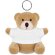 Llavero osito de peluche personalizado blanco