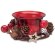 Portavelas navideño bougie con ornamentos y caja de regalo Rojo detalle 1