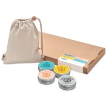 Set de viaje envasados en lata algodón