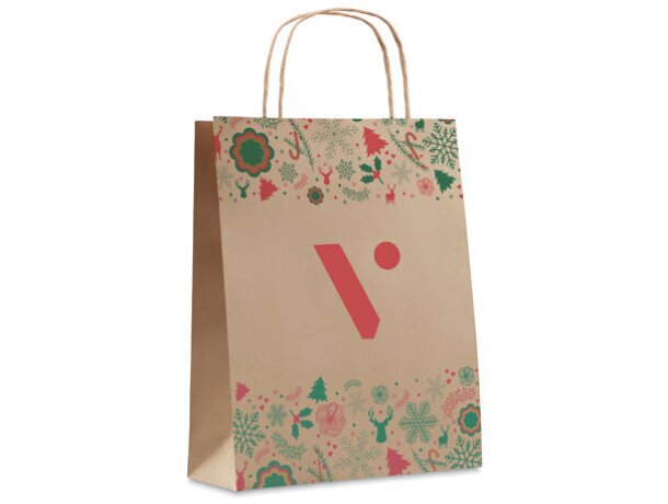 Bolsas de papel baratas reciclado 90 g/m2 BAO Small Beige detalle 3