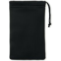 Set powerbank con auriculares y tarjetero personalizado negro Set powerbank con auriculares y tarjetero personalizado negro