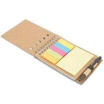 Libreta con kit de notas adhesivas beige personalizado