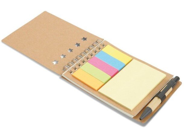 Libreta con kit de notas adhesivas personalizada beige Libreta con kit de notas adhesivas personalizada beige