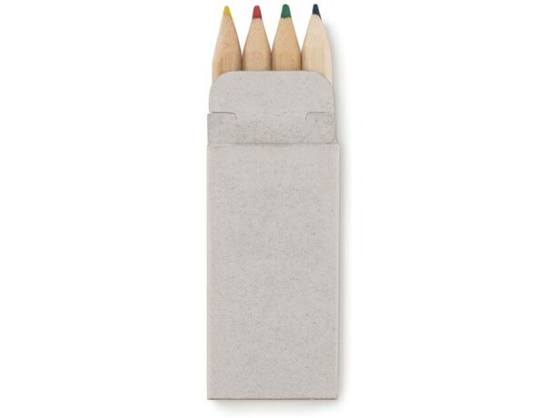 Caja de cartón con lápices de colores personalizada beige Caja de cartón con lápices de colores personalizada beige
