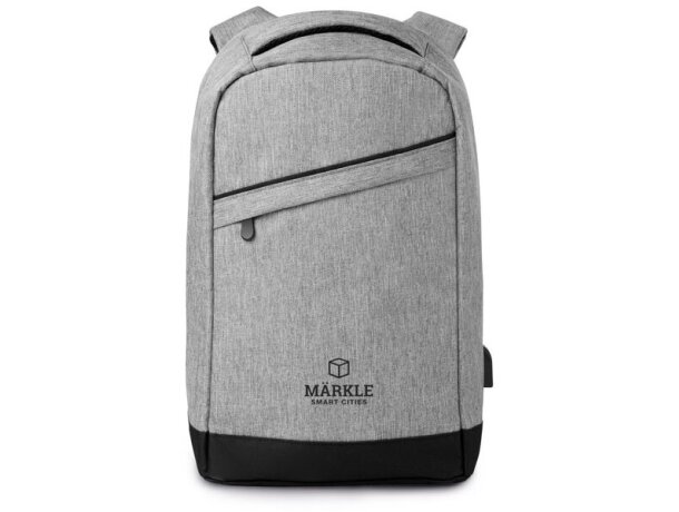Mochilas para ordenador 13 corporativas antirrobo de poliéster Berlin Gris claro detalle 13