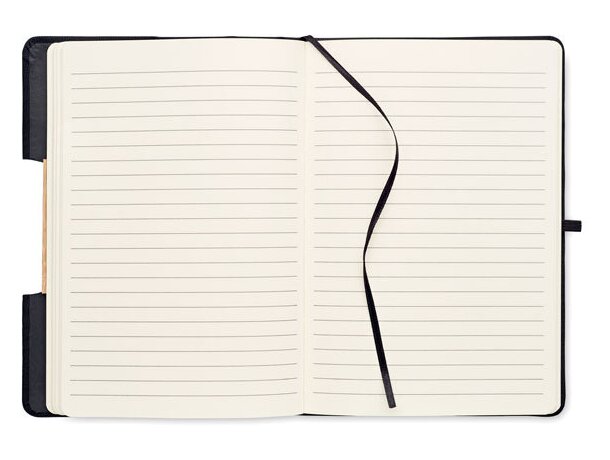 Libreta con banda elastica baratas rPET Blama Negro detalle 7