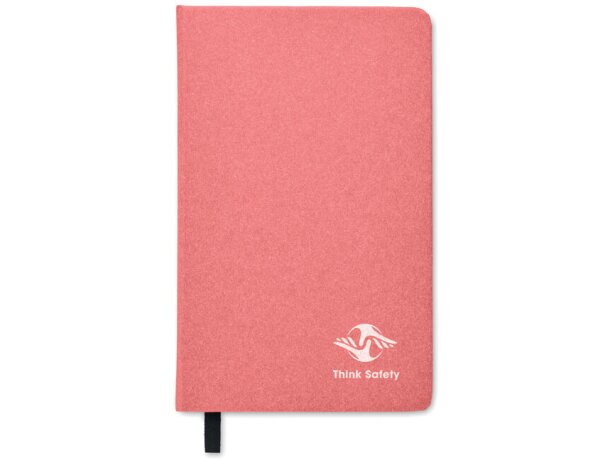 Libreta A5 hojas papel recicl. Grow Rojo detalle 4