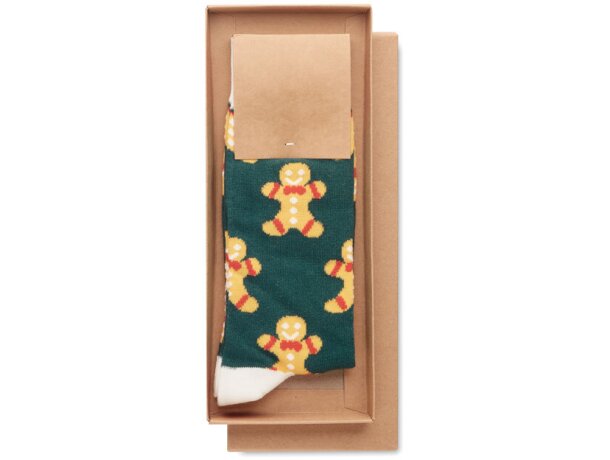 Par de calcetines de Navidad L Joyful L Amarillo detalle 7