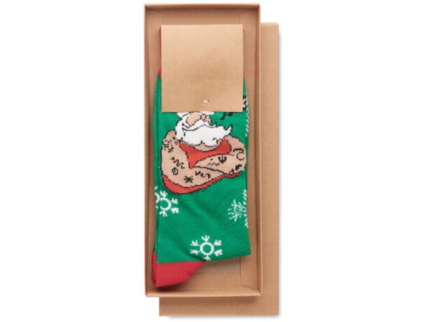 Par de calcetines de Navidad L Joyful L Verde detalle 12