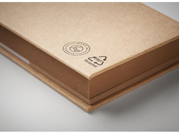 Bloc de notas adhesivas con marcadores de papel reciclado Meui Beige detalle 4
