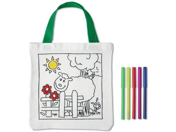 Bolsa infantil de algodón para colorear barata