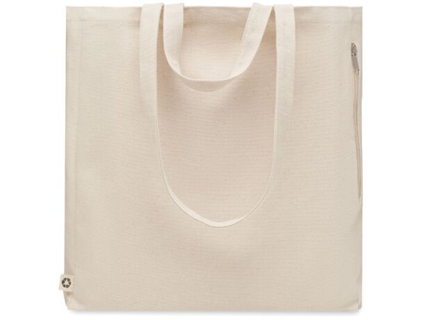 Bolsa algodón asas cortas reciclado 380 g/m2 Gave Beige detalle 2