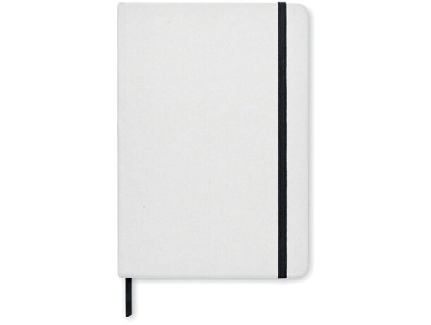 Libreta Stein A5 papel piedra reciclado con banda elástica Blanco detalle 3