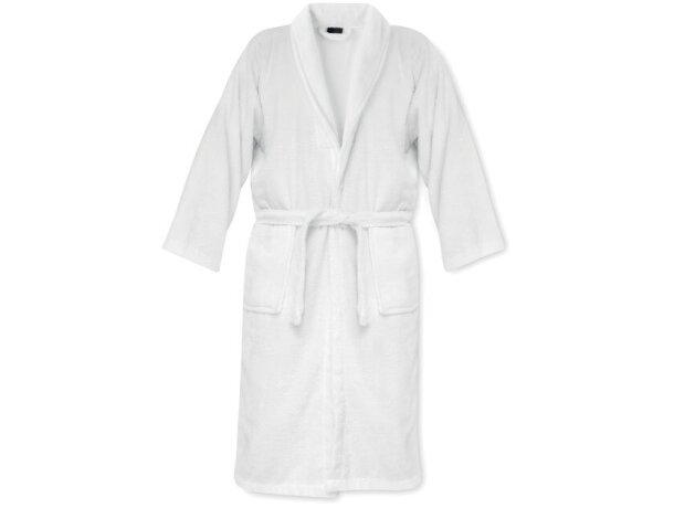 Albornoz 100% algodón orgánico Onzai Medium Blanco detalle 5