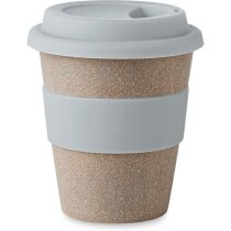 Taza de bambú con tapa de silicona personalizada gris claro Taza de bambú con tapa de silicona personalizada gris claro