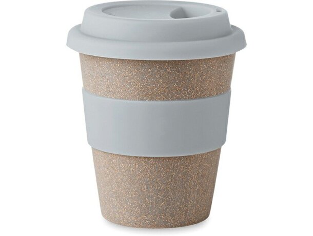 Taza de bambú con tapa de silicona personalizada gris claro Taza de bambú con tapa de silicona personalizada gris claro