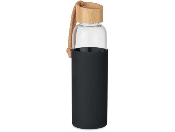 Botella vidrio 500 ml en funda Chai Blanco detalle 1