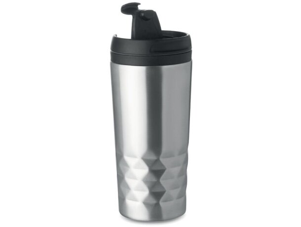 Tampas vaso térmico acero mate con corte diamante y doble capa Plateado mate detalle 2