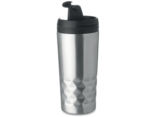 Taza Tampas de doble pared 300 Ml Plateado mate detalle 2