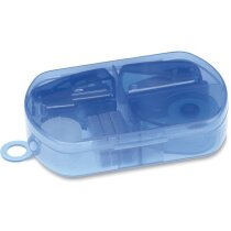 Set de oficina en estuche de colores personalizado azul transparente Set de oficina en estuche de colores personalizado azul transparente