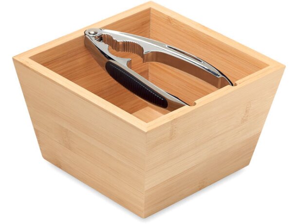 Bol bambú Nuez personalizados con cascanueces zinc mango TPR eco Madera detalle 6