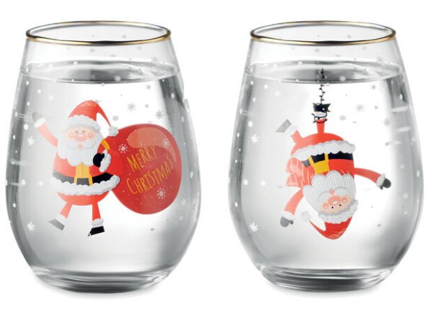 Set de 2 vasos de Navidad Noel Blanco detalle 2