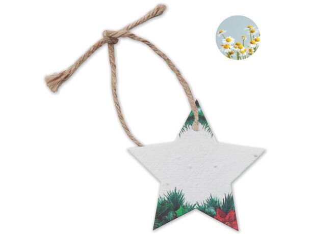 Adorno navideño papel semillas starseed promocional Blanco detalle 3