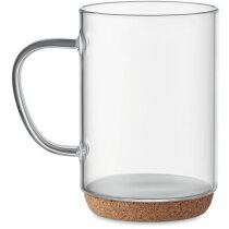 Taza Lisbo cristal borosilicato base corcho 400ml