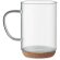Taza de cristal personalizada borosilicato base corcho natural 400ml