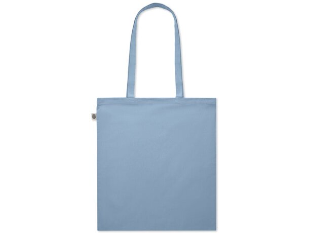 Bolsa algodón asas largas orgánico 180 g/m2 Onel Azul celeste detalle 18