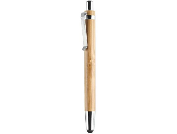 Bolígrafo de bambú con puntero suave personalizado